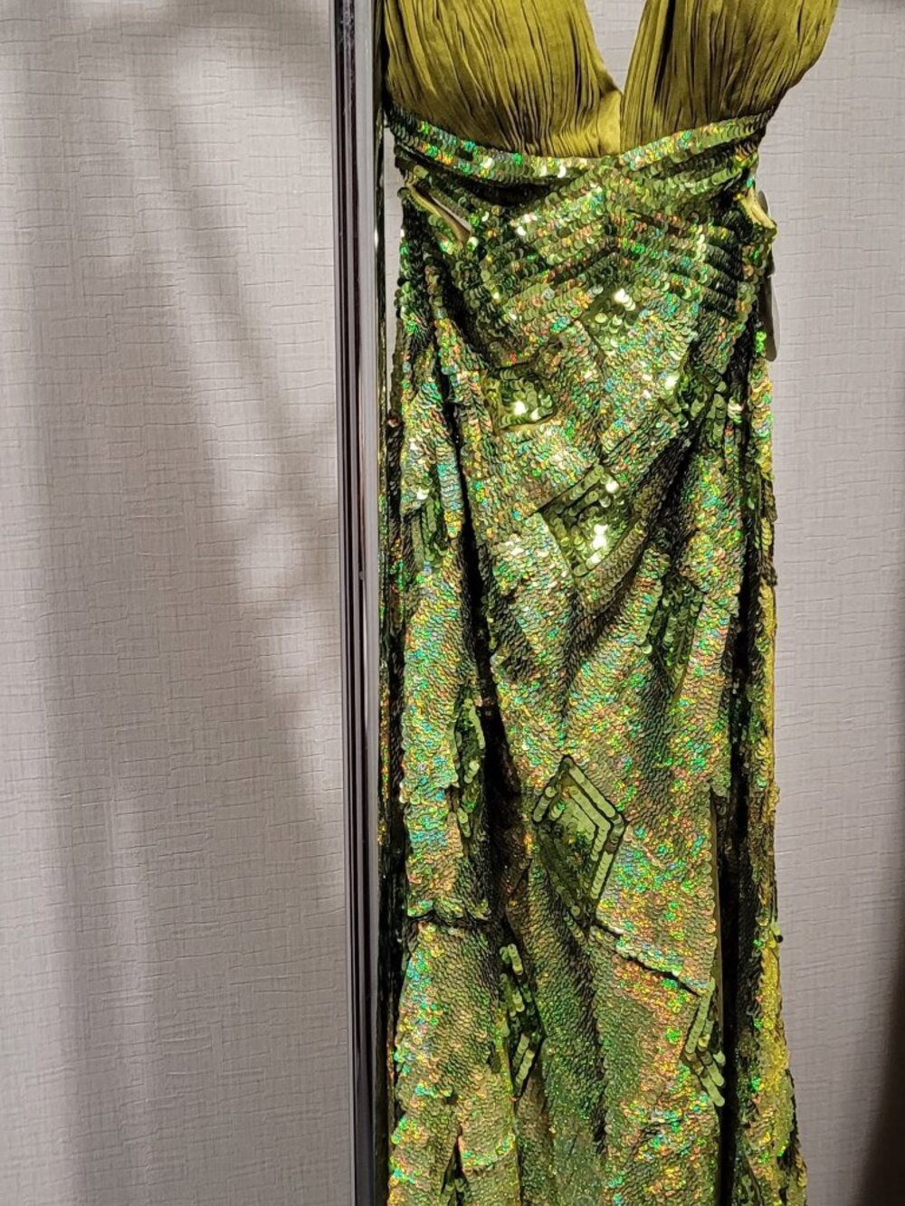 Precious Formals P8657 Size 6 Olive Green Prom Dress - Picture 4 of 9